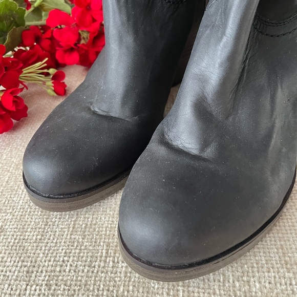 Steve Madden Women's Black Leather Trustee Slouch Ankle Boots Size 10 - Picture 2 of 10